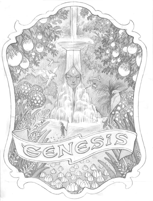 Wicked Weed Brewing Genesis Label Sketch