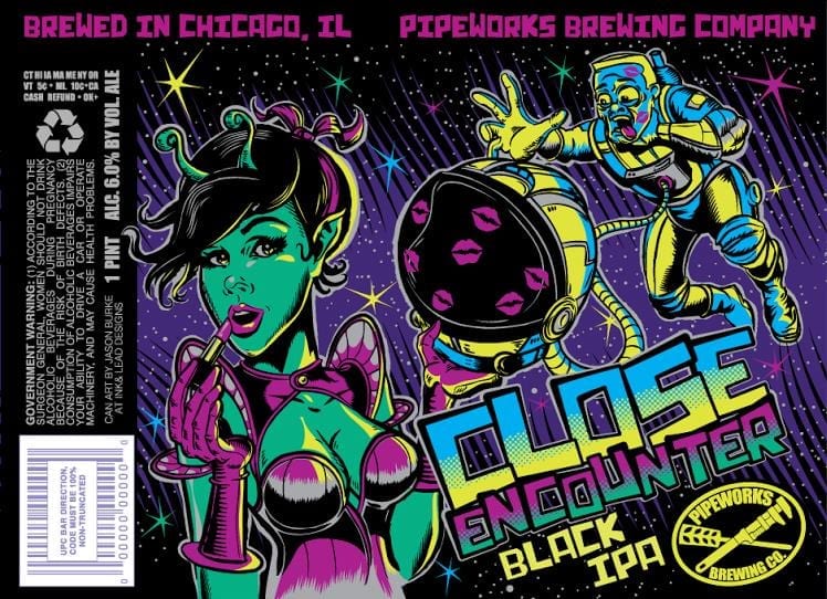 Pipeworks Brewing Close Encounter Black IPA Beer Label
